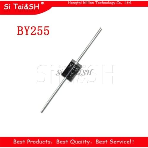 20PCS BY255 Rectifier Diode 3A 3000mA 1300V DO-201 New Original