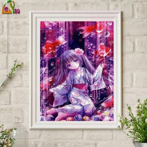 Japanese Manga Moe Anime Girls diamond mosaic full square diamond embroidery 5d diy diamond painting round drill 2020 Best gift