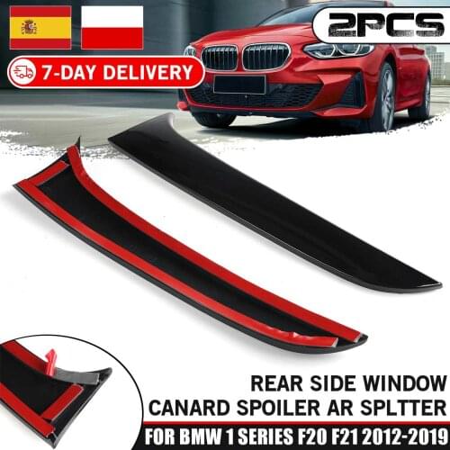 Gloss Black Rear Window Side Spoiler Canard Canards Splitter For BMW 1 Series F20 F21 2012 2013 2014 2015 2016 2017 2018 2019