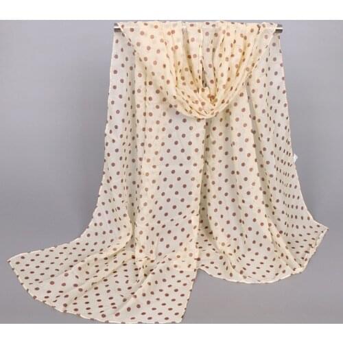 Printed Dots Chiffon Shawl Underscarf Cap Headband Stretch Hijab Cover Headwrap Turbante Summer Beach Towels For Women Girl