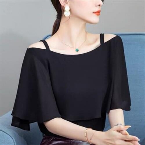 Women Summer Bow Tie Chiffon Tops Fashion Hollow Out Shirts Elegant Office lady Shirts Short Sleeve Casual Tops Plus Size M-8XL