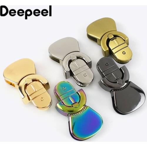 2Pcs Deepeel 27*50mm Handbag Lock Buckle Fashion Twist Turn Lock Snaps for DIY Replacement Bags Purse Clasp Closure Accessories