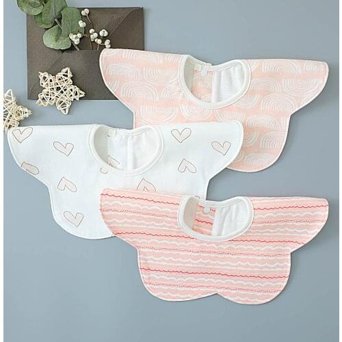3pcs/lot Baby Bibs Waterproof Cartoon Flower Shape 360 Degree Baby Burp Cloth Unisex Infant Slab Boy Girl Feeding Accessories