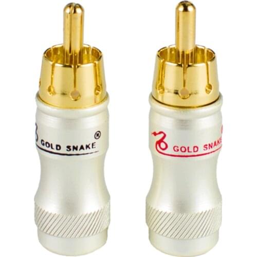 4Pcs Pure Copper Gold-plated RCA Plug AV Audio Cable Connector Accessories