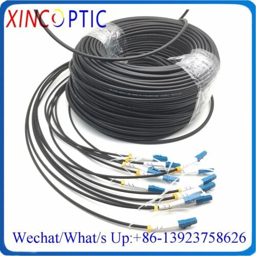40M,6Core SM 9/125 G657A 40Mts ST/FC/SC/LCUPC 6F Single Mode LSZH/TPU 4.5mm Black 6C Armored Fiber Optical Patch Cord Cable