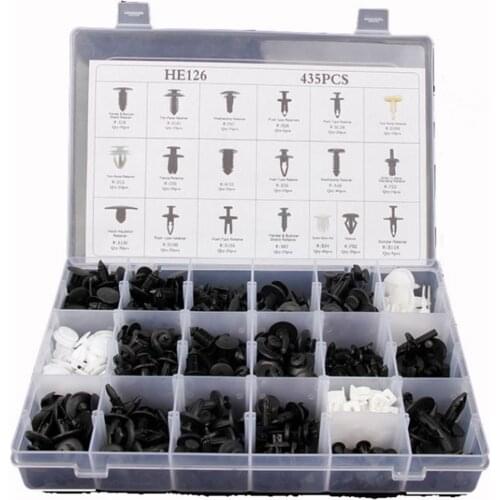 435PCS Car Clips Universal Car Fastener Clips Body Plastic Push-in Retainer Buttons Boxed