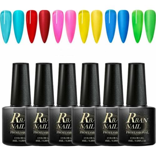 6PCS/Set Transparent Color Gel Nail Polish Jelly Nails UV Gel Varnish Semi Permanent Jelly Nail Art Lacuqer Soak Off
