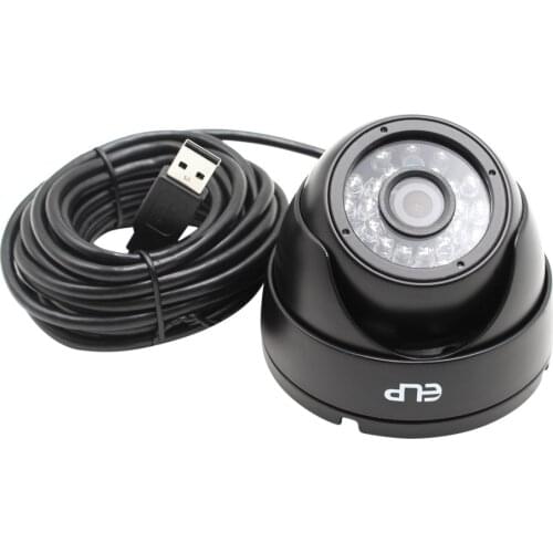 Black Aluminum Case CMOS OV7725 Free Driver Night Vision Infrared Ir 20m CCTV Dome Webcam USB Web Camera Outdoor Security
