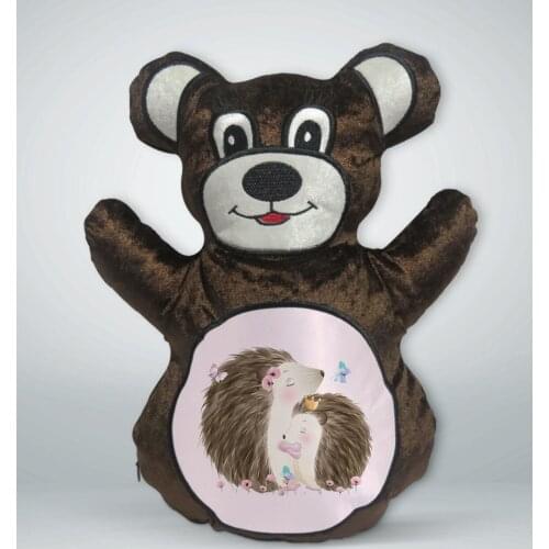 BK Gift Cute Hedgehog Design Brown Teddy Bear Yastık-4