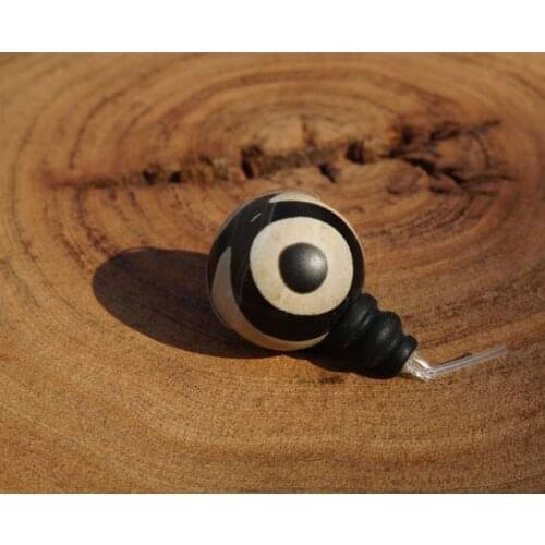 10-18mm Stone Three Black Eye Agate Guru bead Black White Stripe Mala Beads Japa Mala Bracelet Jewellry Findings DIY Accessories