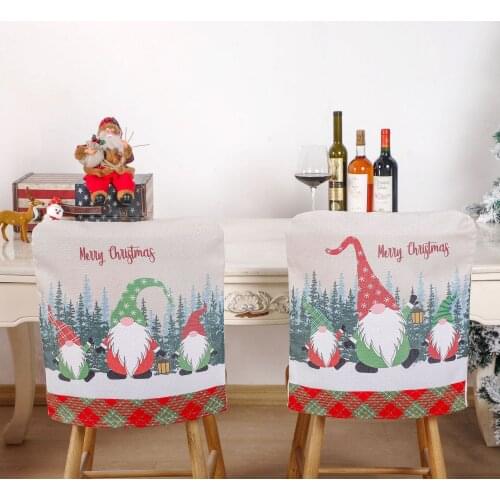 Christmas cartoon faceless elderly chair cover living room restaurant star hotel decoration back table and chair decorations