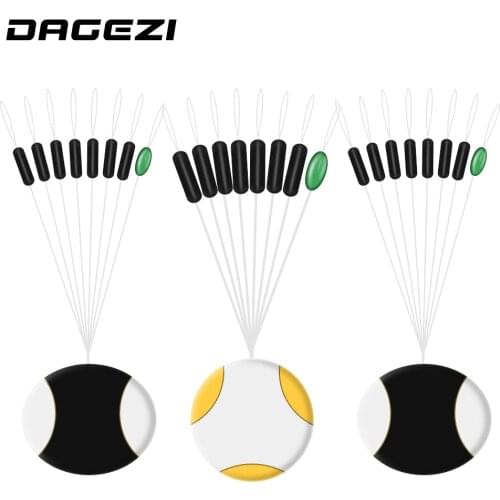 DAGEZI high quality 5pcs/lot Fishing Bobber Float 7+1 yellow Rubber Oval Stopper Space Bean Connector Fishing Tackle Accessories