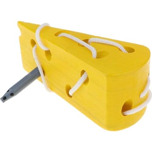 Wooden Kids Cheese Toys Travel Game Early Learning Educational Lacing Skills