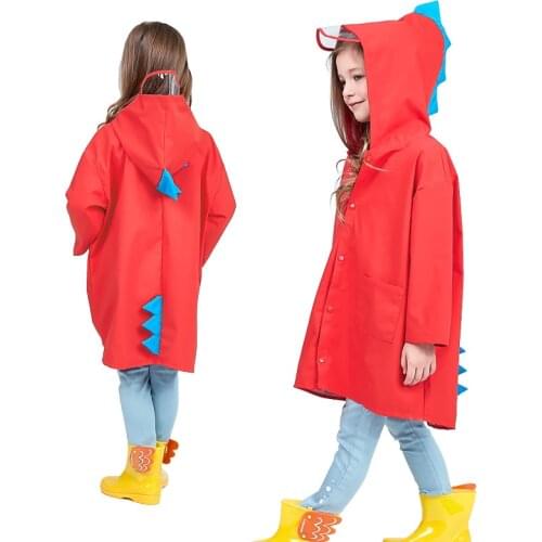 Hot Sale Cute Dinosaur Raincoat Waterproof Children Kids Rain Jacket Boys Girls Rain Coat Outdoor Trench Poncho Student Rainwear