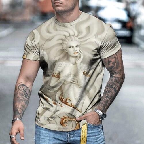 Fashion Cute New Funny 3D Painting Print Men T-Shirt Summer Casual O-Neck Short Sleeve Male Oversized T-Shirt Comfortable Tops