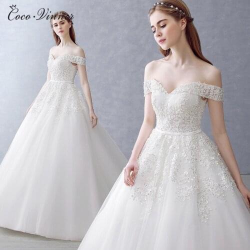 Cap Sleeve Pearls Bead Tulle Lace Wedding Dress robe de mariee gelinlik bride dress trouwjurk mariage wedding gowns w0147