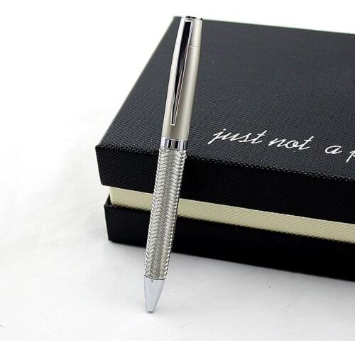 Steel wire metal rotating ballpoint pen for school stationery gift luxury pen hotel business office signature pen Refill