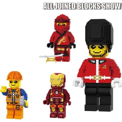 Mini Blocks Model Soldier Worker Ninja Santa Claus Son Goku Iron Man 3d Model Diy Diamond Building Bricks For Kids Gift Toys