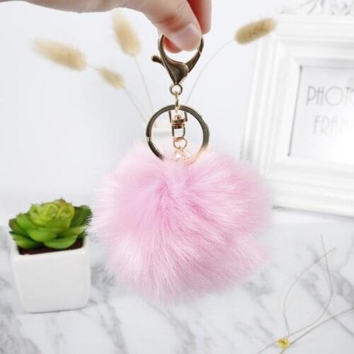 Fashion Girl Womens Soft Small Ball Keychain Bag Plush Car Key Pendant Key Ring Hot Cute Soft Plush Ball Pendant Keychain Gift