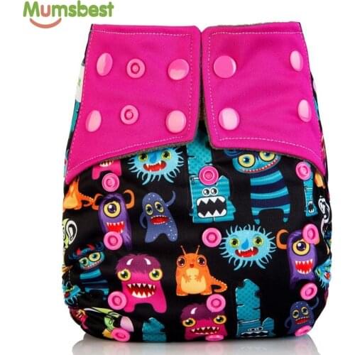 [Mumsbest] Gray Charcoal Liner Nappy Diapers For Baby Ecological Washable Adjustable Charcoal Bamboo Baby Pocket Diaper