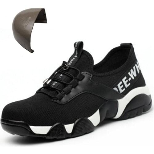 2019 mens steel work safety shoes lightweight breathable reflective casual hiking shoes to prevent perforated protective boots