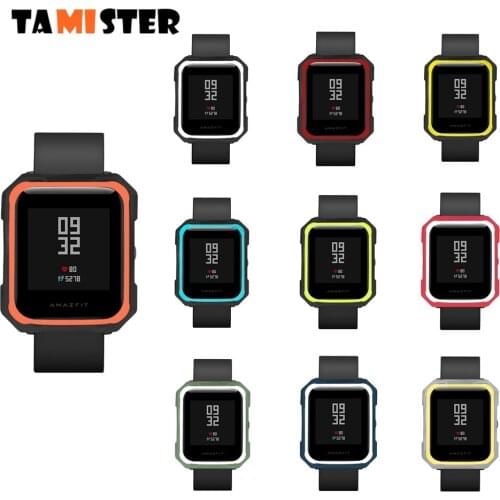 TAMISTER Soft Protection Silicone Full Case Cover For Xiaomi Huami Amazfit Bip Youth Watch Silicone Double color Case Shell