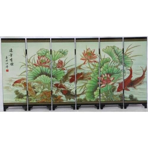 Fine for years have fish lacquer process small screen with Chinese characteristics