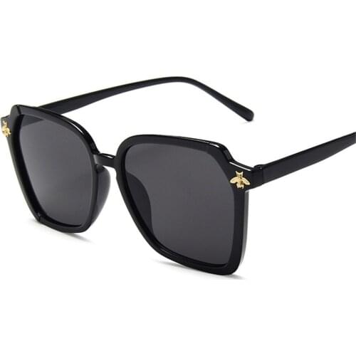 UV400 2021 Square Bee Frame Sunglasses for Women Men Brand Designer Classic Mirror Photochromic Sun Glasses Male Oculos De Sol