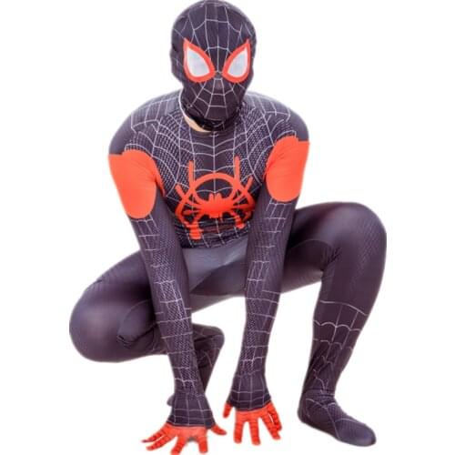 Spider-Man Parallel Universe Miles Morales Adult Cosplay Leotard One-Piece Costume Halloween Christmas Holiday Party Costume