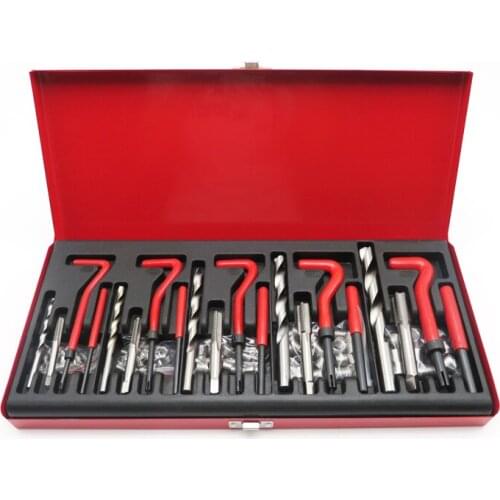 131PCS Professtional Stripped Damaged Thread Rethread Repair Kit HSS Drill Helicoil Metric Set Heli Coil Tap Insert Case
