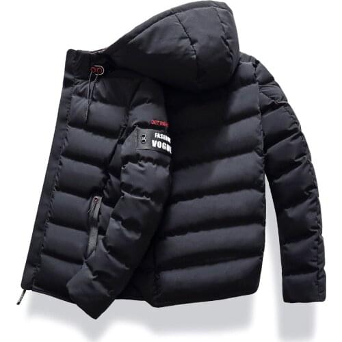 Drop Shipping Pop Fashion Men Winter Jacket Coat Hooded Warm Mens Winter Coat Casual Slim Fit Student Male Overcoat Streetwear