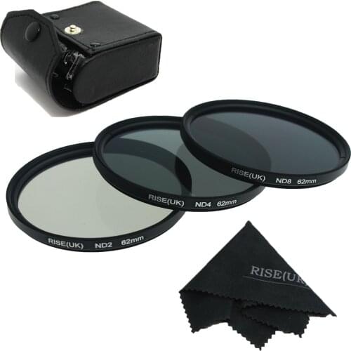 RISE(UK) New Professional 62mm ND2 ND4 ND8 Filter kit MACRO for canon nikon sony pentax free ship