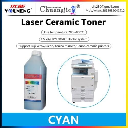 Compatible bulk laser ceramic toner for xerox 6510 6500 215 color copier,ceramic toner powder CMYK 100g/color 400g