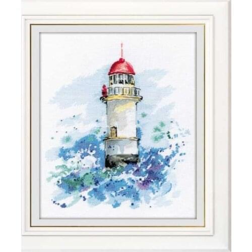 Modern Embroidery A Lighthouse Showing the Way Funny Office Cross Stitch with 100% Cotton Floss & Free Shipping for Wall Decor