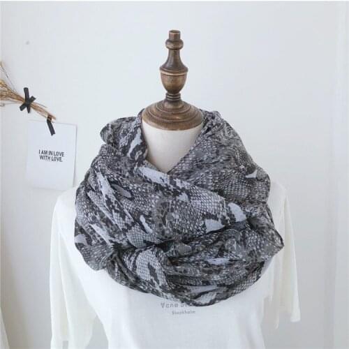 2019 Snake skin design print women scarf long wrap lady pashmina thin bufanda femme