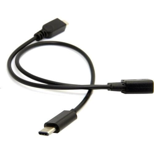 Zihan Micro USB Female to USB-C Type C USB 3.1 & Micro USB Male Splitter Extension Charge Cable for cell phone tablet