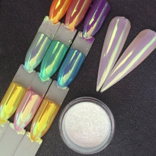 0.5g BIG SIZE Aurora Neon Pigment Powder Chameleon Mermaid More Shiny Unicorn Chrome Nail Rainbow Dust Nail Art DIY