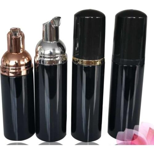 1pcs 60ml Black Plastic Foam Pump Refillable Empty Cosmetic Bottle lashes Cleanser Soap Dispenser Shampoo bottle