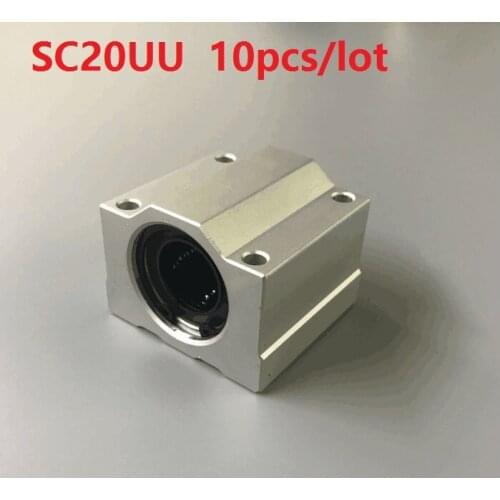 10pcs/lot SC20UU SCS20UU 20mm bearing linear case unit linear guide shaft blocks CNC router 3D printer parts guide