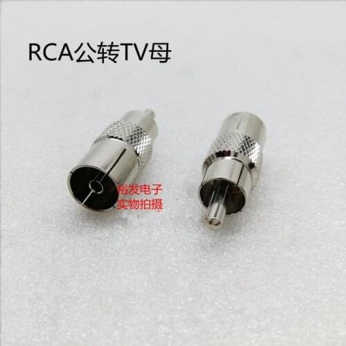 100pcs Pure copper RCA to TV female TV female to RCA lotus male coaxial coaxial cable antenna female to lotus male