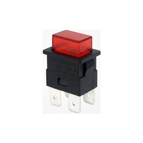 16(4) A 250VAC 4 pins self-locking with lamp push button switch power switch