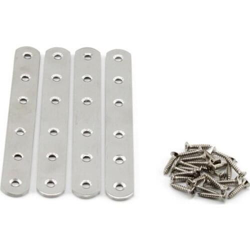 200x20x3mm Flat Mending Plate for Wood,Stainless Steel Straight Brackets Repair Fixing Wood Brace Joining Plates Connector 4PCS
