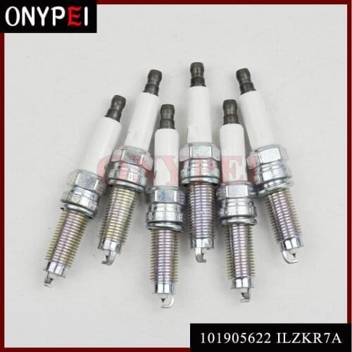 6pcs/lot Spark Plug 101905622 ILZKR7A for 07-10 Q7 3.6L V6 Passat Phaeton 101 905 622