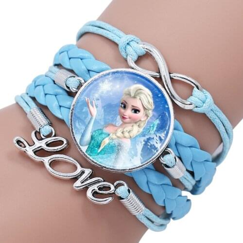Disney Frozen 2 Elsa Anna Princess Cartoon Bracelet Action Figure Toys lovely Wristand Girl Gift Christmas Gifts Toys