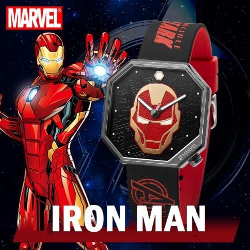 Disney Original Marvel The Avengers Iron Man Antique Men 50m Waterproof Clock Male Watch Quartz WristWatch Relogio Masculino new