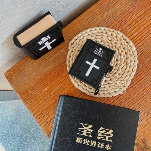 3D Holy Bible book case for airpods 1 2 charge box soft silicone Bluetooth wireless earphone protect cover for AirPods Pro coque