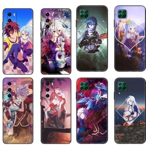 Black tpu Case For Huawei P30 Lite P30 Pro P40 Case For Huawei P40 LITE E P Smart 2020 Case Cover Game NO Life Anime
