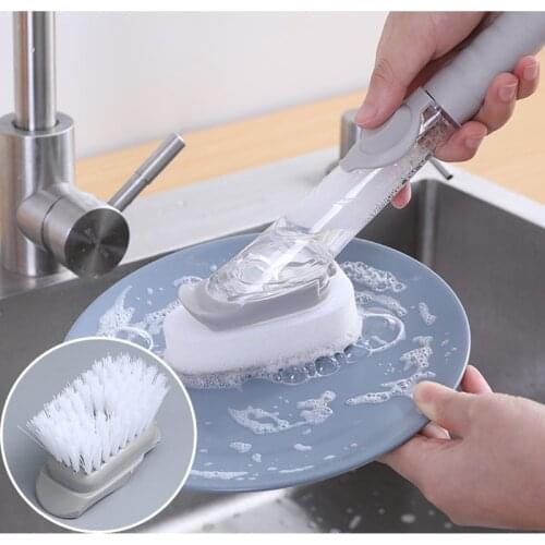 Clean Grease, Wash Dishes, 2 Brush Heads, Multifunctional Automatic Cleaning Brush with Detergent, A Good Helper In The Kitchen