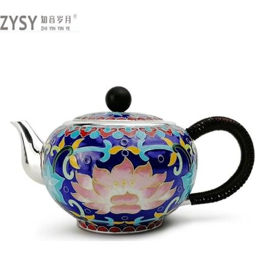 Pure silver Kung Fu tea set, manual production pure silver 999 do old burn water kettle mention beam pot, office gift collection
