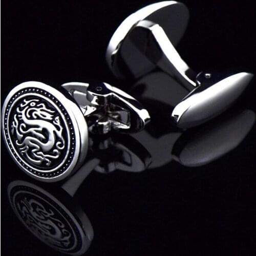 French Shirt Cufflinks Copper Mens Banquets Parties Wedding Gifts High-grade Enamel Dragon Cufflink Classic Trendy